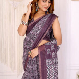Mameraa Ethnic Motifs Printed Saree - Image 2