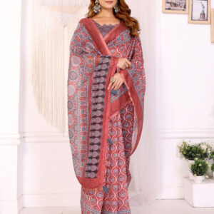 Mameraa Ethnic Motifs Printed Saree - Image 5