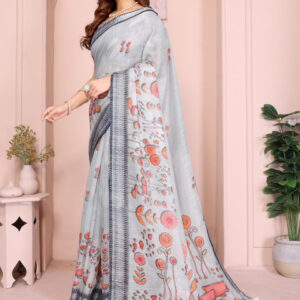 Mameraa Ethnic Motifs Printed Saree - Image 2