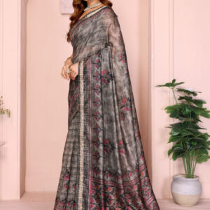Mameraa Ethnic Motifs Printed Saree - Image 3