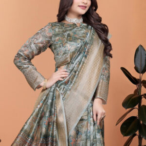 Mameraa Ethnic Motifs Printed Saree - Image 2