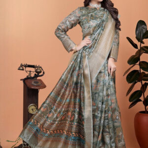 Mameraa Ethnic Motifs Printed Saree - Image 4