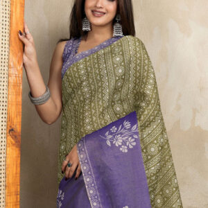 Mameraa Ethnic Motifs Printed Saree With Blouse Piece - Image 2
