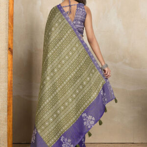 Mameraa Ethnic Motifs Printed Saree With Blouse Piece - Image 3