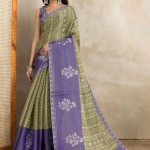 Mameraa Ethnic Motifs Printed Saree With Blouse Piece - Image 4