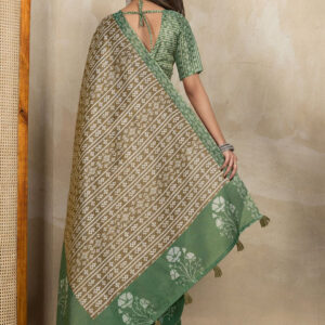 Mameraa Ethnic Motifs Printed Saree with Blouse Piece - Image 3