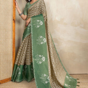 Mameraa Ethnic Motifs Printed Saree with Blouse Piece - Image 5