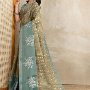 Mameraa Ethnic Motifs Printed Saree With Blouse Piece - Image 1