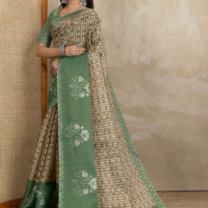 Mameraa Ethnic Motifs Printed Saree with Blouse Piece - Image 1