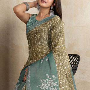 Mameraa Ethnic Motifs Printed Saree With Blouse Piece - Image 2