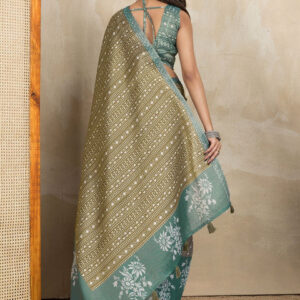 Mameraa Ethnic Motifs Printed Saree With Blouse Piece - Image 3