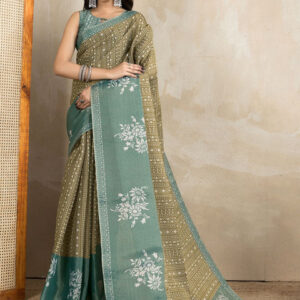 Mameraa Ethnic Motifs Printed Saree With Blouse Piece - Image 4