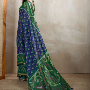 Mameraa Ethnic Motifs Printed Saree With Unstitched Blouse - Image 3