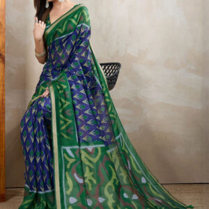Mameraa Ethnic Motifs Printed Saree With Unstitched Blouse - Image 4