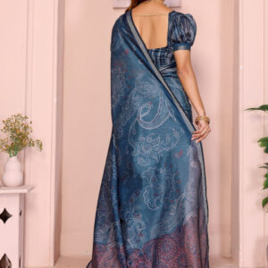 Mameraa Ethnic Motifs Printed Saree With Unstitched Blouse - Image 4