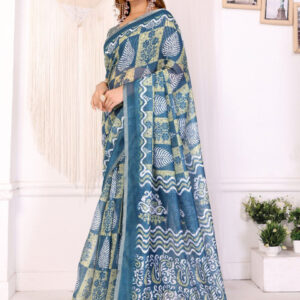 Mameraa Ethnic Motifs Printed Solid Border Saree - Image 3