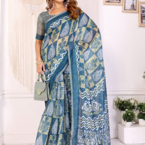 Mameraa Ethnic Motifs Printed Solid Border Saree - Image 1