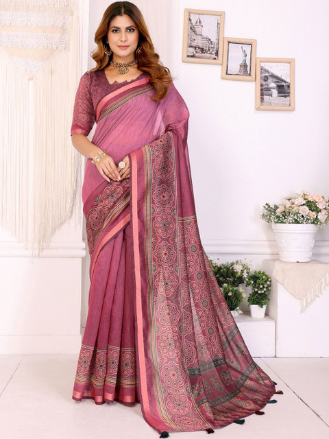 Mameraa Ethnic Motifs Printed Woven Design Saree