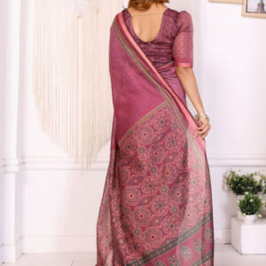 Mameraa Ethnic Motifs Printed Woven Design Saree - Image 3