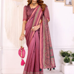 Mameraa Ethnic Motifs Printed Woven Design Saree - Image 4