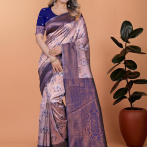 Mameraa Ethnic Motifs Printed Zari Saree - Image 1
