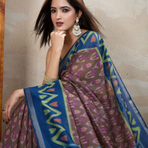 Mameraa Ethnic Motifs Printed Zari Saree - Image 4