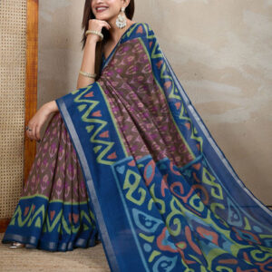 Mameraa Ethnic Motifs Printed Zari Saree - Image 5