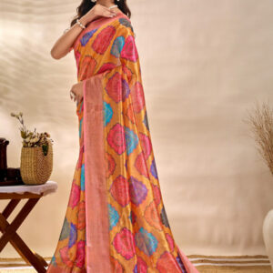 Mameraa Ethnic Motifs Printed Zari Saree - Image 2