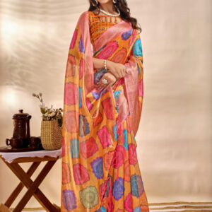 Mameraa Ethnic Motifs Printed Zari Saree - Image 4