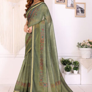 Mameraa Ethnic Motifs Printed Zari Saree - Image 4