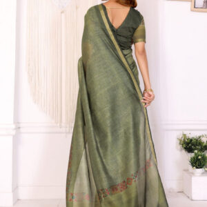 Mameraa Ethnic Motifs Printed Zari Saree - Image 5