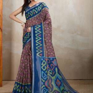 Mameraa Ethnic Motifs Printed Zari Saree - Image 1