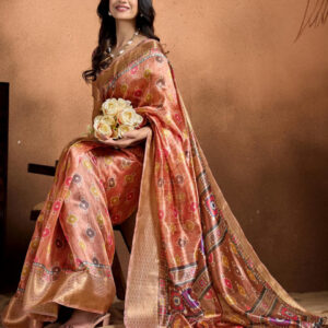 Mameraa Ethnic Motifs Printed Zari Saree - Image 4
