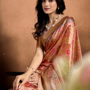 Mameraa Ethnic Motifs Printed Zari Saree - Image 5