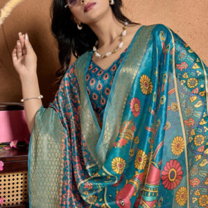Mameraa Ethnic Motifs Printed Zari Saree - Image 2