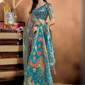 Mameraa Ethnic Motifs Printed Zari Saree - Image 4