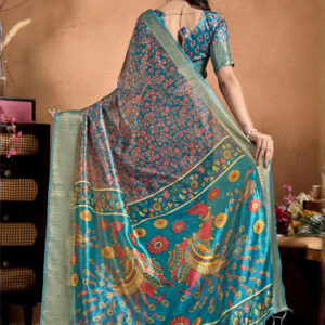 Mameraa Ethnic Motifs Printed Zari Saree - Image 5