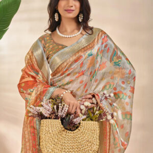Mameraa Ethnic Motifs Printed Zari Saree - Image 2