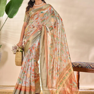 Mameraa Ethnic Motifs Printed Zari Saree - Image 5