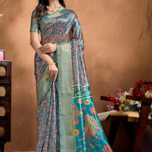 Mameraa Ethnic Motifs Printed Zari Saree - Image 1