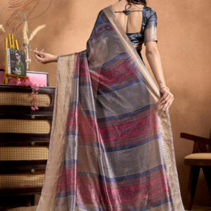 Mameraa Ethnic Motifs Printed Zari Saree With Blouse Piece - Image 4