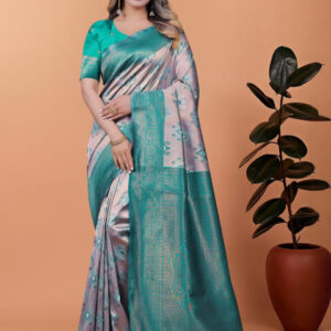 Mameraa Ethnic Motifs Woven Design Zari Banarasi Saree - Image 1