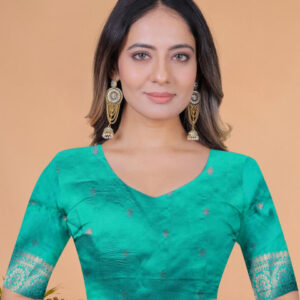 Mameraa Ethnic Motifs Woven Design Zari Banarasi Saree - Image 6