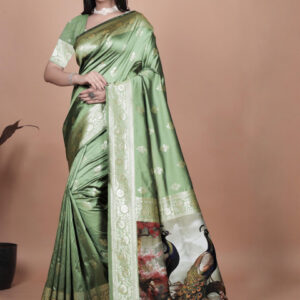 Mameraa Ethnic Motifs Woven Design Zari Saree - Image 1