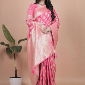Mameraa Ethnic Motifs Woven Design Zari Saree - Image 5