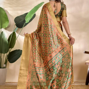 Mameraa Ethnic Motifs Woven Design Zari Saree - Image 4