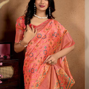 Mameraa Ethnic Motifs Woven Design Zari Saree - Image 2