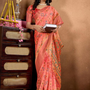 Mameraa Ethnic Motifs Woven Design Zari Saree - Image 5