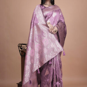 Mameraa Ethnic Motifs Woven Design Zari Saree - Image 3