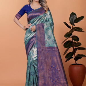 Mameraa Ethnic Motifs Woven Design Zari Saree - Image 1